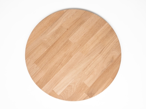 Round Tabletop Worktop Oak Select Natur, finger jointed lamellas, 26 mm